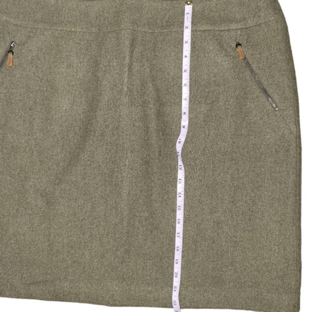 Talbots Woman Wool Blend Skirt Zip Pockets ALine Mini Size 18W‎ Khaki Brown - Picture 10 of 10
